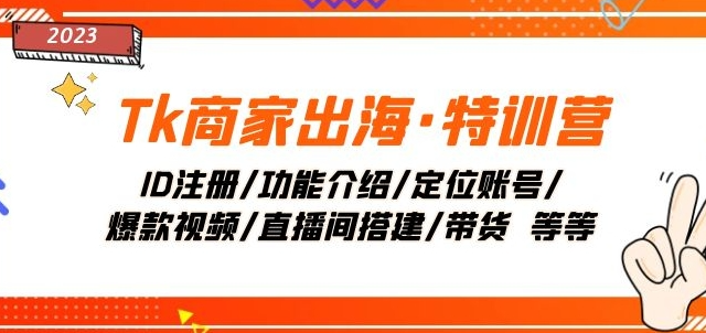 Tk商家出海·特训营：ID注册/功能介绍/定位账号/爆款视频/直播间搭建/带货-福喜网创