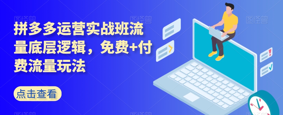 拼多多运营实战班流量底层逻辑，免费+付费流量玩法-福喜网创