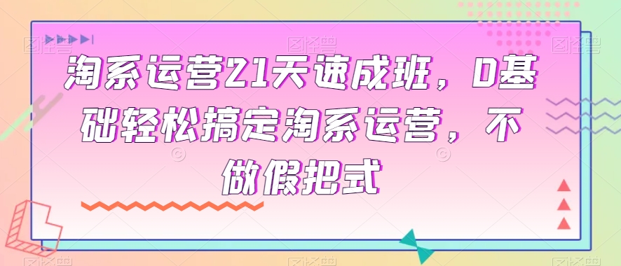 淘系运营21天速成班，0基础轻松搞定淘系运营，不做假把式-福喜网创