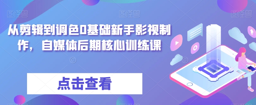 从剪辑到调色0基础新手影视制作，自媒体后期核心训练课-福喜网创