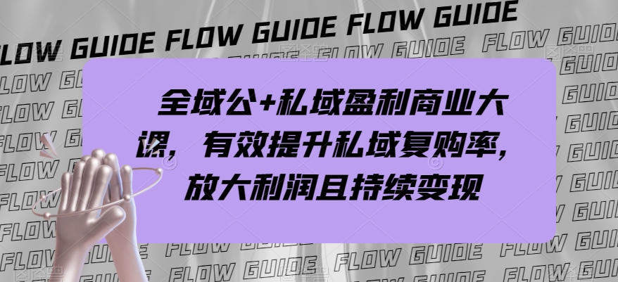 全域公+私域盈利商业大课，有效提升私域复购率，放大利润且持续变现-福喜网创