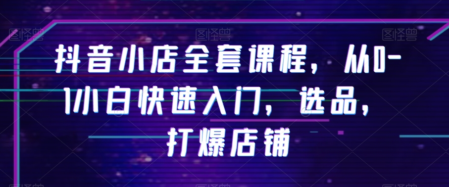 抖音小店全套课程，从0-1小白快速入门，选品，打爆店铺-福喜网创