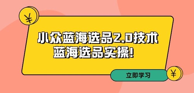 拼多多培训第33期：小众蓝海选品2.0技术-蓝海选品实操！-福喜网创