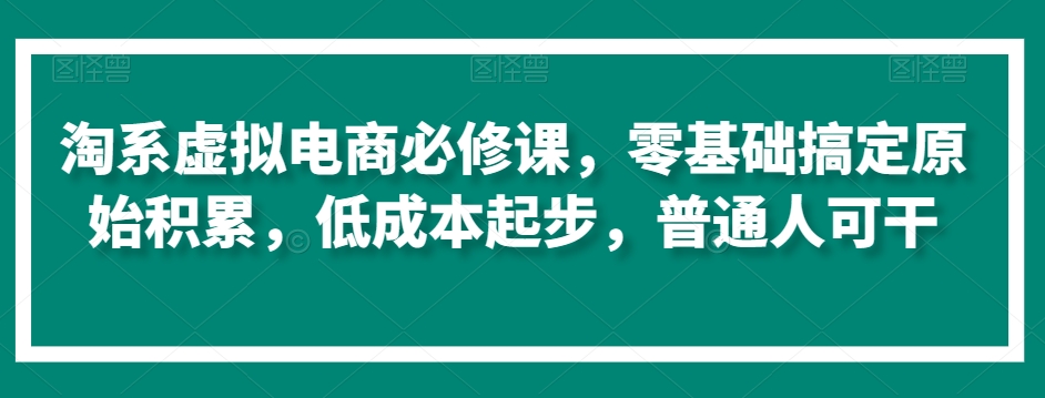 淘系虚拟电商必修课，零基础搞定原始积累，低成本起步，普通人可干-福喜网创