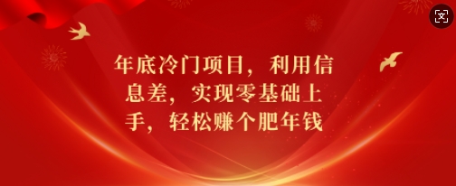 年底冷门项目，利用信息差，实现零基础上手，轻松赚个肥年钱【揭秘】-福喜网创