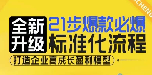 21步爆款必爆标准化流程，全新升级，打造企业高成长盈利模型-福喜网创