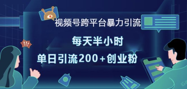 视频号跨平台暴力引流，每天半小时，单日引流200+精准创业粉-福喜网创