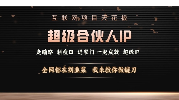 互联网项目天花板，超级合伙人IP，全网都在割韭菜，我来教你做镰刀【仅揭秘】-福喜网创