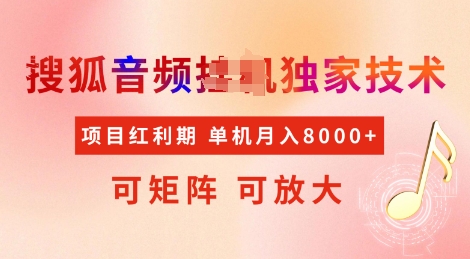 全网首发搜狐音频挂JI独家技术，项目红利期，可矩阵可放大，稳定月入8k【揭秘】-福喜网创