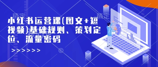 小红书运营课(图文+短视频)基础规则、策划定位、流量密码-福喜网创