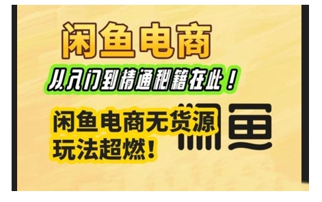 闲鱼电商实战课，从入门到精通秘籍在此，闲鱼电商无货源玩法超燃!-福喜网创