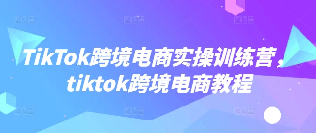 TikTok跨境电商实操训练营，tiktok跨境电商教程-福喜网创