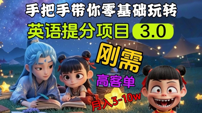 英语提分项目3.0，私域高客单价，刚需，月入3-10个-福喜网创