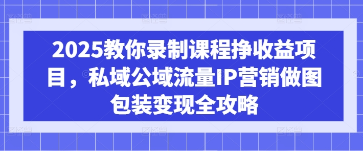 2025教你录制课程挣收益项目，私域公域流量IP营销做图包装变现全攻略-福喜网创